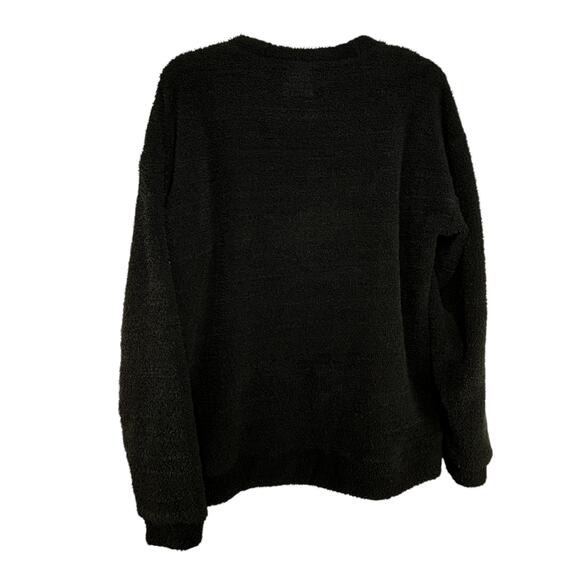 Ohio State Fuzzy Fleece Sweatshirt XL Black Red Script Cozy Game Day - Picture 2 of 6